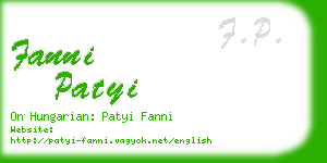 fanni patyi business card